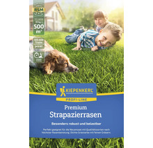Premium Strapazierrasen Kiepenkerl Profi-Line mit Kindern und Hund auf der Wiese