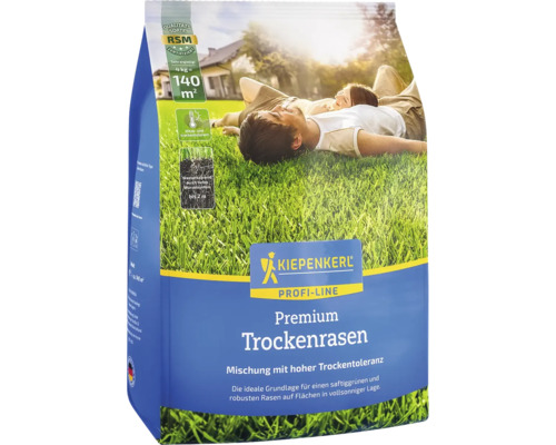 Verpackung Premium Trockenrasenmischung für 140 Quadratmeter Rasenfläche