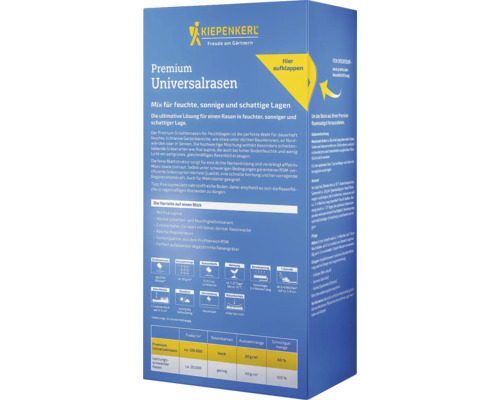 Kiepenkerl Premium Universalrasen Packung für sonnige und schattige Lagen