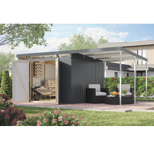 Jardin avec abri de jardin, abri et mobilier de jardin