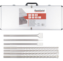 Pattfield Bohrer- und Meißelset SDS-Max mit sieben Teilen im Koffer