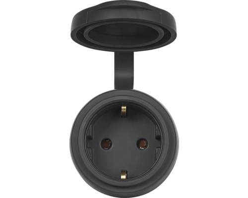 Schutzkontaktsteckdose mit Klappdeckel