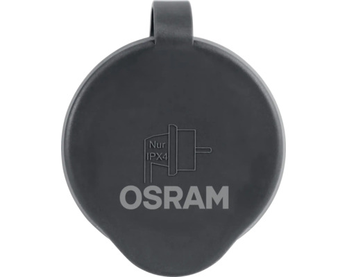 OSRAM Logo auf einer runden Abdeckung mit Aufhänger und IPX4 Schutzart