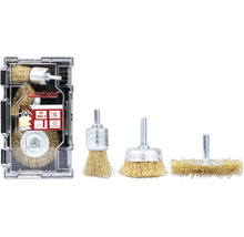 Pattfield Drahtbürsten Set für Bohrmaschinen, vier verschiedene Bürsten