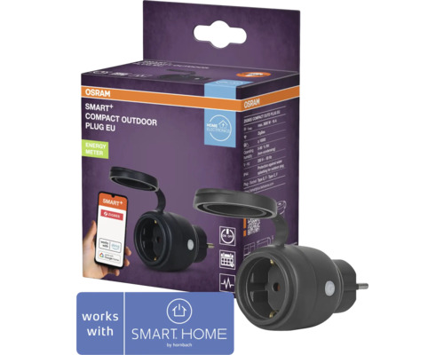 Osram Smart+ Smarte Außensteckdose Compact Plug Zigbee V2 - Kompatibel mit SMART HOME by hornbach Osram Smart Plus Kompakt Aussenstecker