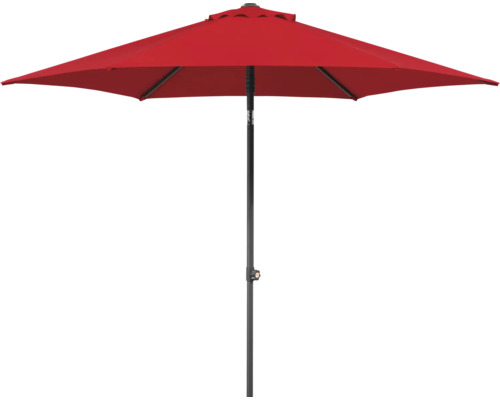 Parasol de jardin rouge avec support noir