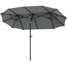 Parasol de jardin double avec mécanisme à manivelle