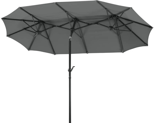 Parasol de jardin double avec mécanisme à manivelle