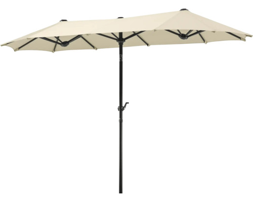 Parasol double rectangulaire avec mât central pour l'extérieur