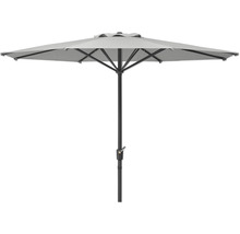 Parasol de jardin avec revêtement gris et armature noire