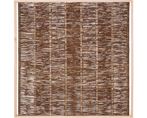 Zaun Hauptelement Sela Weide 180 x 180 cm umlaufender Rahmen natur Bambusmatte mit Holzrahmen