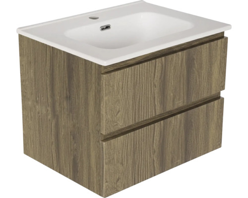 Waschtischunterschrank mit zwei Schubladen und Waschbecken