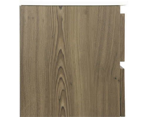 Detail eines Badezimmerunterschranks mit Holzstruktur