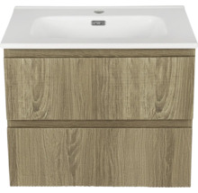 Waschtischunterschrank mit zwei Schubladen und Keramikwaschbecken