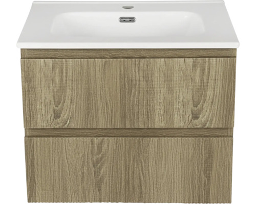 Waschtischunterschrank mit zwei Schubladen und Keramikwaschbecken