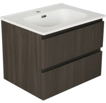 Waschtischunterschrank mit zwei Schubladen und Keramikwaschbecken