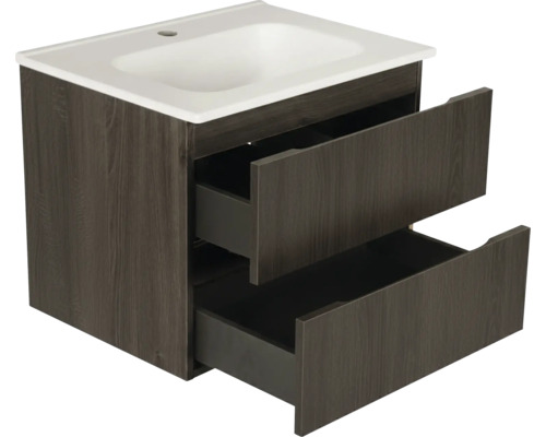 Waschtischunterschrank mit zwei Schubladen und Waschbecken