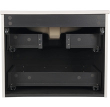 Innenansicht eines Badezimmerunterschranks mit Schubladen