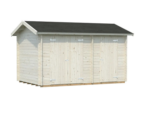 Abri de jardin en bois avec double porte et toit à deux pans