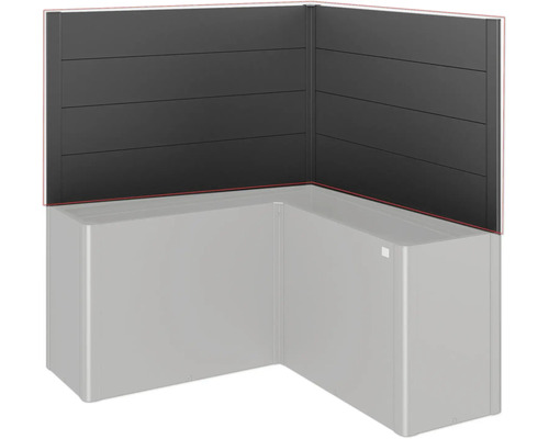 Eck-Hochbeet mit Sichtschutzwand