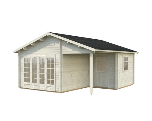 Holzgartenhaus mit Doppeltür und Vordach