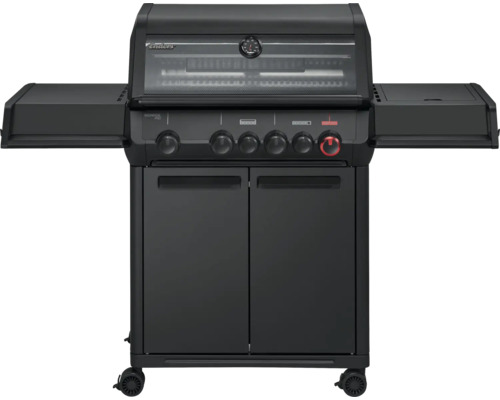 Barbecue à gaz avec tablettes latérales et armoire basse