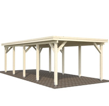 Holzcarport mit Pfosten und Dach