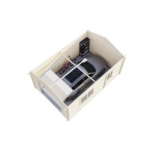 Holzgarage mit Auto, Fahrrad und Regal zur Aufbewahrung