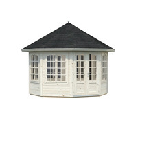 Sechseckiger Gartenpavillon aus Holz mit Dach