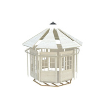 Bausatz für Holzpavillon mit Dach, Wänden und Fundament