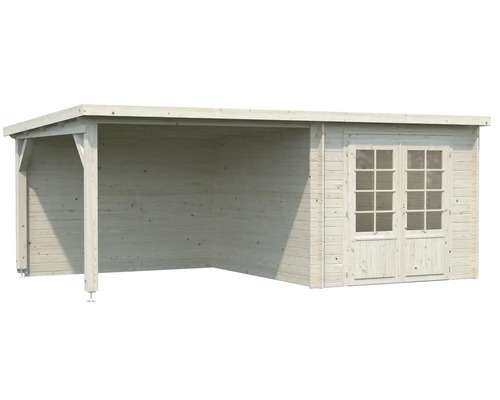 Gartenhaus mit überdachter Terrasse aus Holz