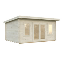 Holzgartenhaus mit Doppeltür und Fenstern