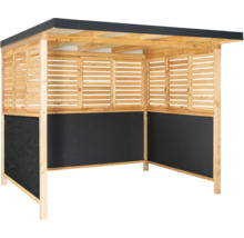 Holz Pavillon mit Dach und Lamellenwänden