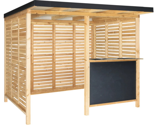 Holz Pavillon mit Lamellenwänden und Bartheke