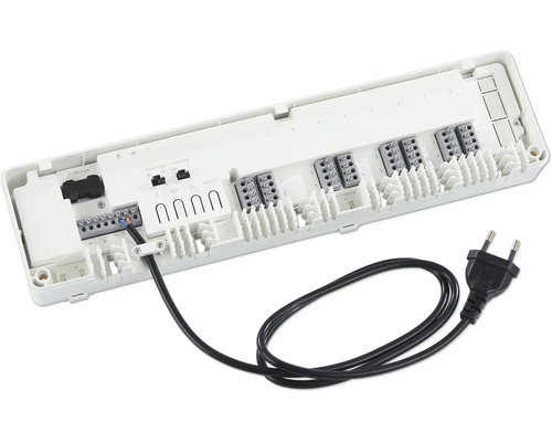 Régulateur blanc avec câble et prise