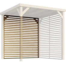Clôture en bois comme écran d'intimité pour le pavillon de jardin