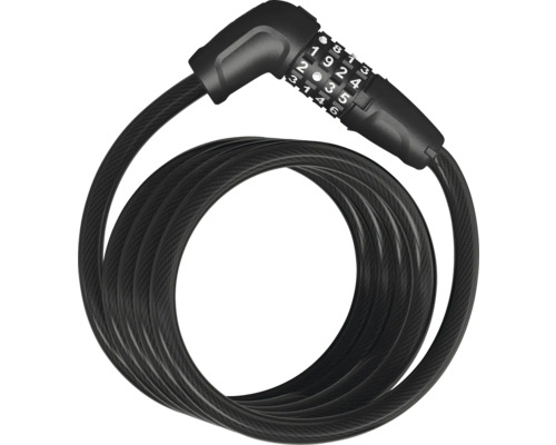 Câble antivol à spirale Abus 5510C Antivol de vélo à combinaison noir