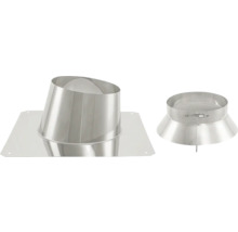 Edelstahl-Dachdurchführung mit variablem Winkel und passendem Regenkragen