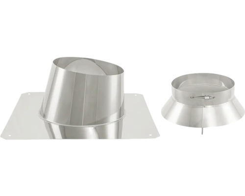 Edelstahl-Dachdurchführung mit variablem Winkel und passendem Regenkragen