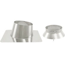 Zwei Edelstahldachmanschetten zur Schornsteinabdichtung