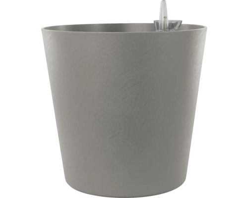 Pot de fleurs gris avec système d'irrigation