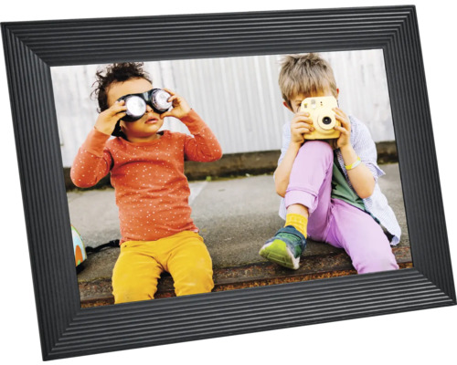 Digitaler Bilderrahmen mit Foto von zwei Kindern