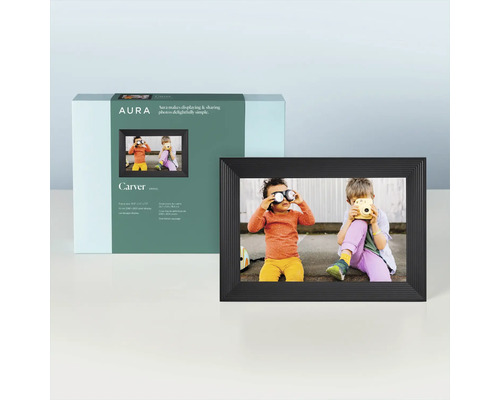 Aura Carver Digitaler Bilderrahmen mit Verpackung