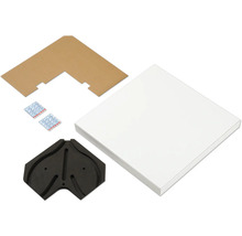 Étagère d'angle avec accessoires de montage