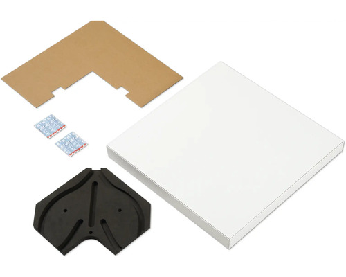 Étagère d'angle avec accessoires de montage