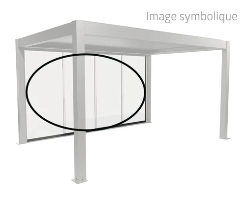 Pergola avec paroi coulissante en verre