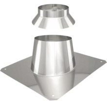 Edelstahl Dachdurchführung mit Dichtungsmanschette und Regenkragen