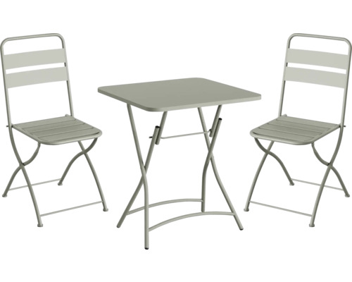 Bistroset Best Freizeitmöbel Breeze 2 -Sitzer 3 tlg. grün Metall Gartentisch und zwei Stühle aus Metall