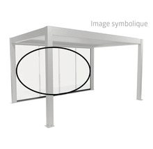 Pergola avec paroi coulissante en verre pour couverture de terrasse