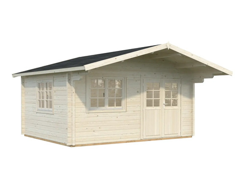 Abri de jardin en bois avec fenêtres et double porte